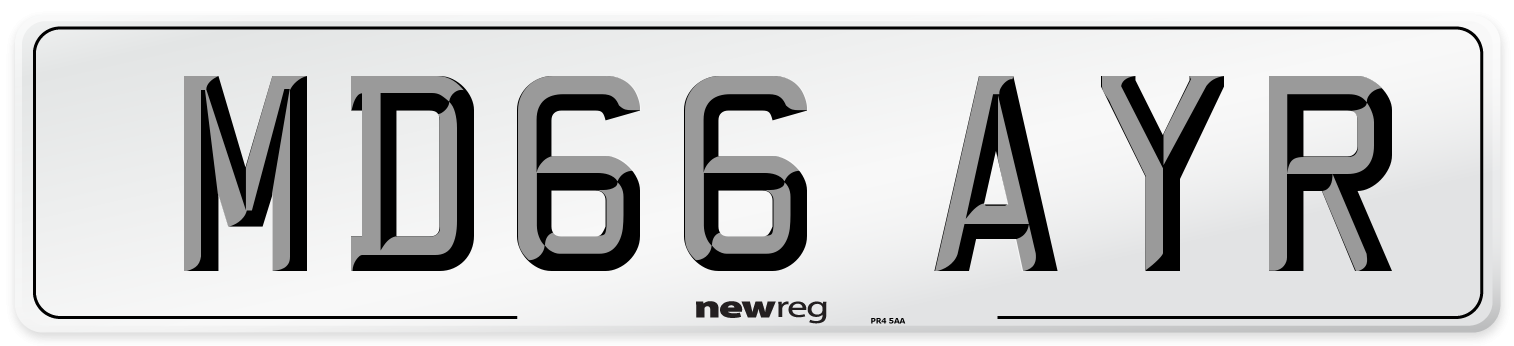 MD66 AYR Number Plate from New Reg